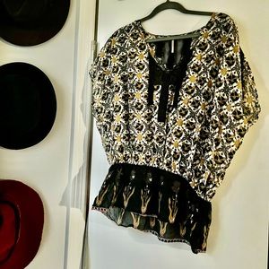 FREE PEOPLE Floral Peplum Blouse || 100% Cotton